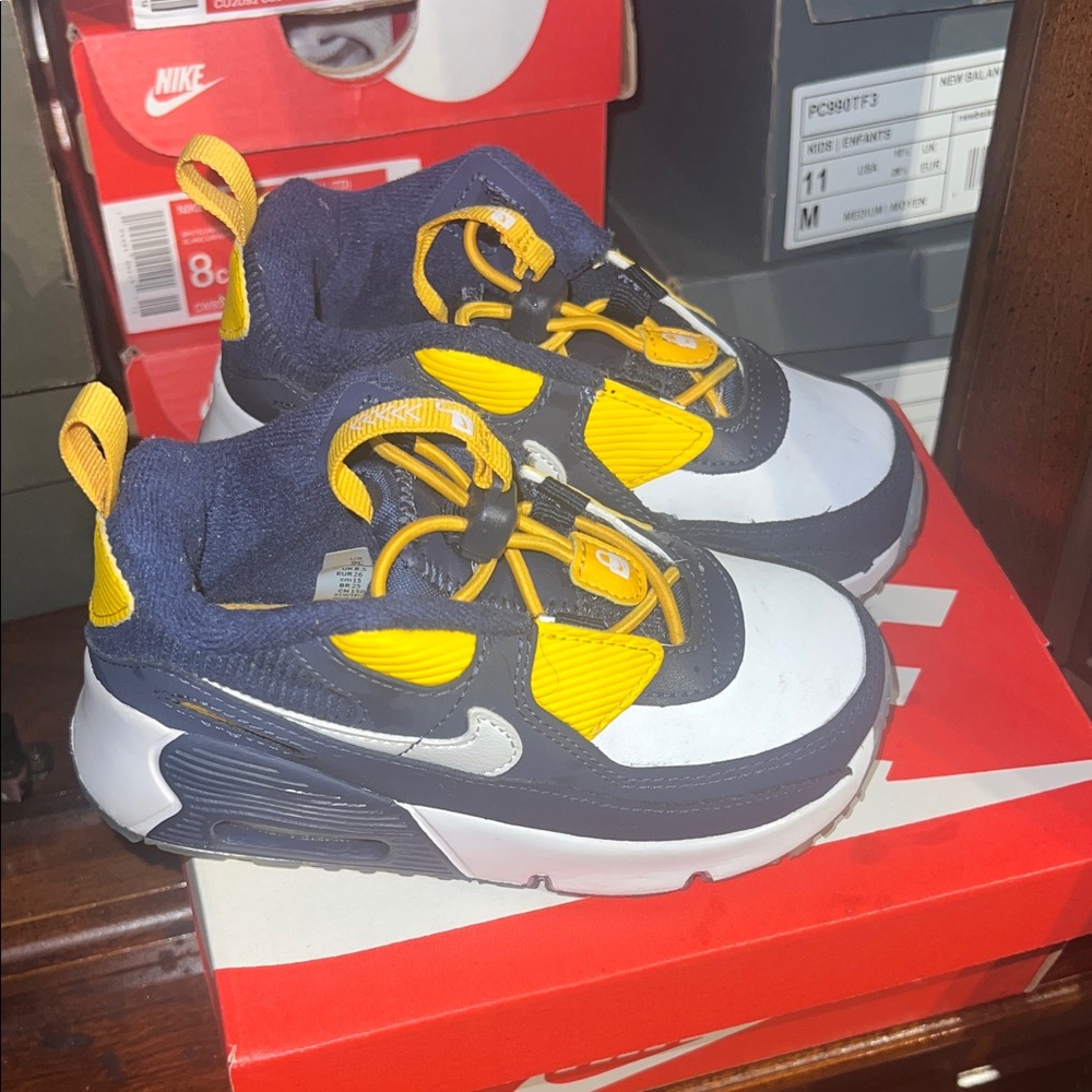 Nike Kids' Sneakers in Blue, Yellow, and White